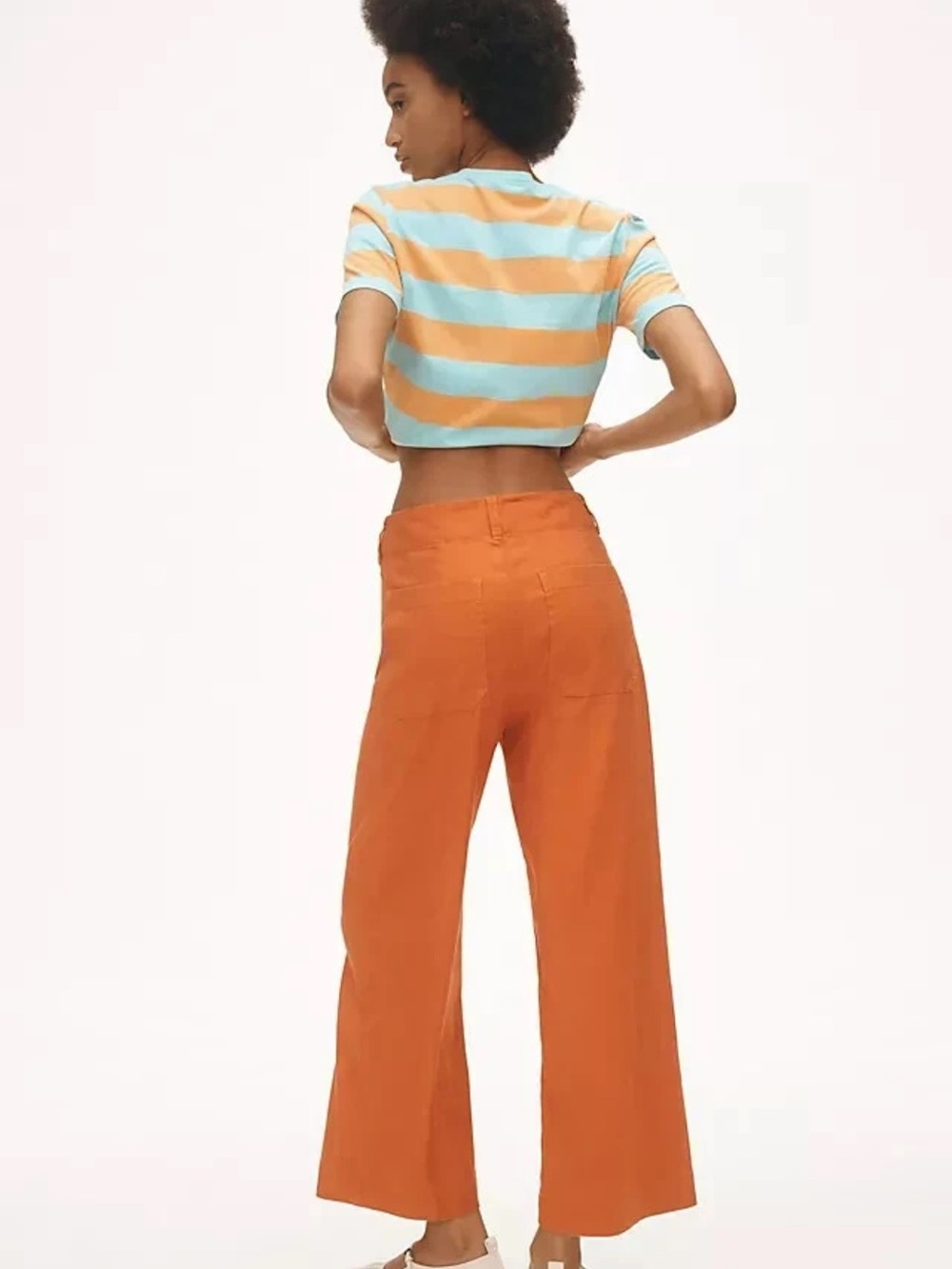Anthropologie Maeve The Colette Pants Women’s 29 Burnt Orange Wide Leg Crop - Picture 11 of 11